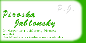 piroska jablonsky business card